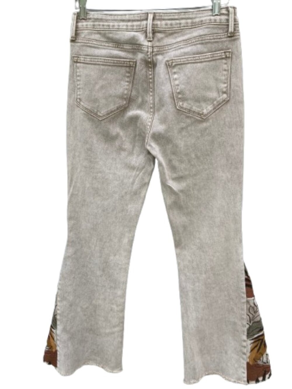 Driftwood / Free People SALE! Tan Jeans Farrah Embroidered Flare Mid-Rise 28x29" - Picture 6 of 14